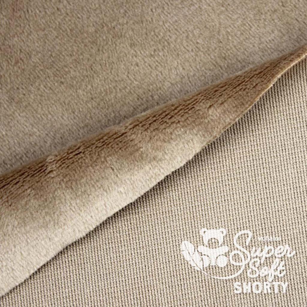 Plüschstoff Shorty uni 75x100cm taupe – Kullaloo